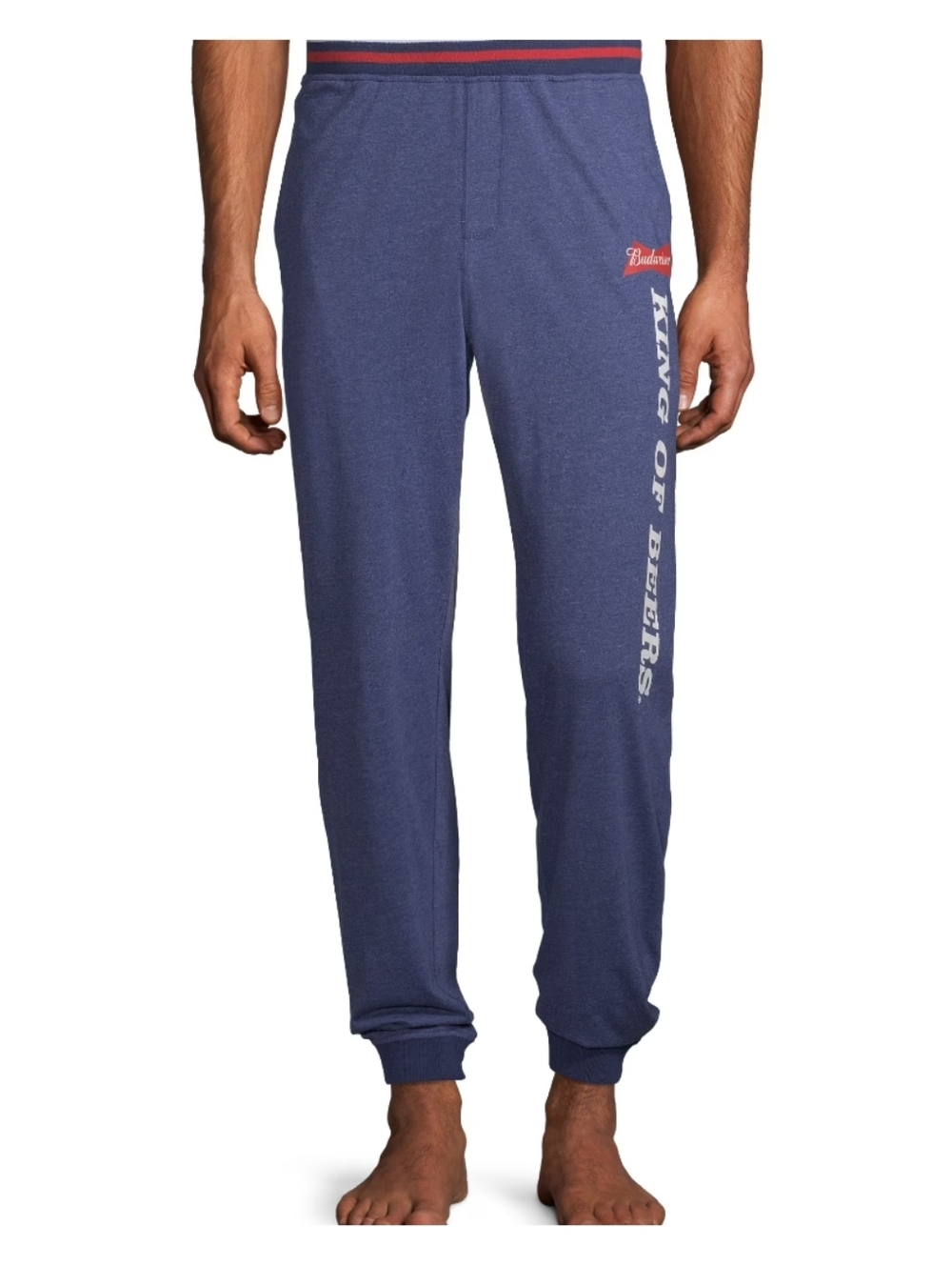 🔴5/$25 Budweiser Navy Joggers with Red & White Stripe Waistband